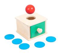 BESPORTBLE Boîte Bois Montessori Jeu Éducatif pour Garçon Fille Pratique de Motricité Fine et Coordination Main Œil Apprentissage Préscolaire par Insertion de Balles