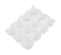 BESPORTBLE Boîte de Conservation des Œufs Rangement Pratique en Céramique Blanche 12 Compartiments et Compatible Lave-vaisselle Cuisine et Hôtel