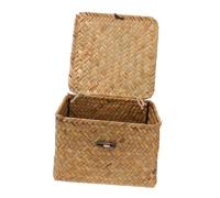 BESPORTBLE Boîte de Rangement Carrée avec Couvercle Panière Multifonction pour Thé et Accessoires Organisateur de Bureau et Étagère Boîte de Rangement Fermée Orange Taille Large