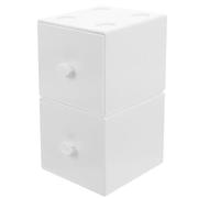 BESPORTBLE Boîte de Rangement Empilable 2pcs en PS Blanche, Organiseur de Maquillage et Tiroirs de Bureau Pratique, Facile à Ouvrir et Fermer pour Bijoux et Cosmétiques