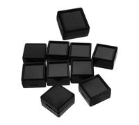 BESPORTBLE Boîte de Rangement Ronde pour Pierres Précieuses en Plastique Noir, Lot de 10 Contenants avec Rembourrage Doux, Petite Boîte à Bijoux Compacte pour Exposition et Stockage