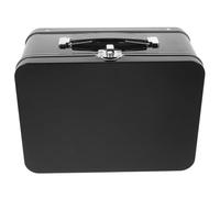 BESPORTBLE Boîte Métallique Vintage avec Poignée Boîte à Lunch Étanche avec Couvercle à Charnière et Verrou Compacte pour Snacks Bijoux et Artisanat Robuste Noire