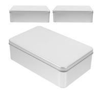 BESPORTBLE Boîtes à Biscuits en Métal Givré, Lot de 3 Boîtes Vides Couvercle, Dimensions 180x110x55 Mm, pour Pâtisseries et Conservation à Domicile
