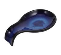 BESPORTBLE Bol à Sauce en Céramique Bleue Petit Plat Multifonction pour Sauces et Épices Accessoire Ménager Pratique pour Maison Restaurant et Apéritif Repose-Cuillère Intégré Design