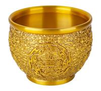 BESPORTBLE Bol à Trésors en Laiton Doré Style Chinois Rétro pour Bureau | Décor Traditionnel, Finition Brillante et Motif Travaillé, Usage Polyvalent pour Offrandes, Fortunes Papier