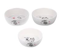 BESPORTBLE Bol de Chat Bol d'eau pour Lapin Nourriture pour Chats Non Plaque conteneur Croquette Chat récipient Chat Alimentation Arc de Chiot Plat Bol Chat Chaton céramique Blanche