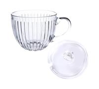 BESPORTBLE Bol de Déjeuner Verre Transparent avec Couvercle Grand Volume Multi-usage pour Lait Yaourt Céréales Adapté Maison et Restauration