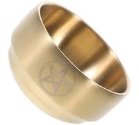 BESPORTBLE Bol d'Offrande en Laiton Motif Pentagramme Bol Brûleur de Parfum Multifonction Coupe d'Offrande d'Eau Rituelle Accessoire Décoration Intérieure pour Cérémonies et Autel Wiccan