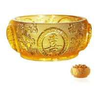 BESPORTBLE Bol en Cristal Jaune 10 Cm, Bassin de Richesse Chinois, Ornement Artistique Feng Shui pour Décoration de Bureau et Maison, Objet de Collection Lumineux pour Salon et Présent