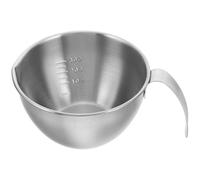 BESPORTBLE Bol Mélangeur en Acier Inoxydable 12 CM avec Poignée Bol Doseur Gradué à Bec Verseur en V Saladier Polyvalent pour Pâtisserie la Cuisine et Préparation Facile des Œufs