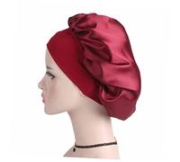 BESPORTBLE Bonnet De Nuit Large Côté Satin Extensible Pour Femmes Et Filles Protection Cheveux La Perte Et Chimiothérapie Couleur Rouge Foncé
