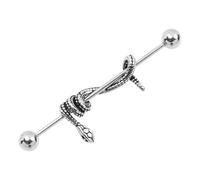 BESPORTBLE Boucle d’oreille cartilage serpent acier inoxydable 1,2 mm style haltère punk hip-hop bijou piercing unitaire pour oreille fine et tragus