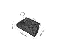 BESPORTBLE Boucle Porte-Monnaie Poche Porte-Monnaie Porte-Cartes Fermoir Portefeuille étagère de Rangement Titulaire du Changement Porte-Cartes avec Porte-clés PVC Black