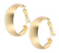 BESPORTBLE Boucles D’Oreilles Créoles Dorées pour Femmes Boucles D’Oreilles Vintage Creuses Épaisses en Métal Anneaux Ronds Légers et Confortables Bijoux Élégants pour Occasions