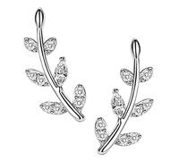 BESPORTBLE Boucles D’oreilles Grimpeuses Feuilles 925 Argenté Petite Taille Femme Mode Soirée Délicates