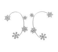 BESPORTBLE Boucles D'oreilles à Clip Flocon De Neige Manchette D'oreille En Métal Argenté, Non Percées, Femme, Occasions Festives, Paire Gauche Et Droite