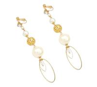BESPORTBLE Boucles d'oreilles en diamant boucle d'oreille boucles d'oreilles perle pendant d'eau de perles délicates bijoux d'oreille pour femme Golden
