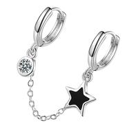 BESPORTBLE Boucles D'Oreilles Étoile À Cinq Branches Boucles D'Oreilles Pour Femmes Boucles D'Oreilles Doubles Pour Deux Trous Boucles D'Oreilles Pendantes Étoile Boucles