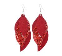 BESPORTBLE Boucles Doreilles Pendantes À Paillettes En Cuir Rouge Pour Femmes Bijoux Doreilles Contemporains Pour Banquet Et Party