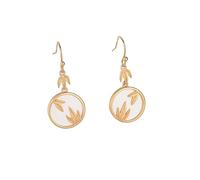 BESPORTBLE Boucles d'Oreilles Rétro en Pierre de Jade pour Femmes Boucles Pendantes en Acier Inoxydable Accessoires de Mode Élégants Fêtes Occasions Spéciales Design Classique et Chic