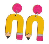 BESPORTBLE Boucles Oreilles Crayon Bois Pendantes Pour Femmes Bijoux Enseignante Créatifs Légères Et Résistantes