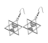 BESPORTBLE Boucles Oreilles Étoile de David Pendantes Design Original et Minimaliste pour Femme Bijoux Juifs Festifs Accessoires Élégants pour Hanoukka et Fêtes