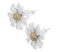 BESPORTBLE Boucles Oreilles Marguerite Blanches Argent Clous Légers et Durables Élégantes Boucles de Fleurs pour Femmes Accessoires Mode pour Occasions Spéciales