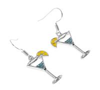 BESPORTBLE Boucles Oreilles Pendantes Forme Verre à Vin Style Cocktail Martini Pour Événements D'été Fêtes Réveillon