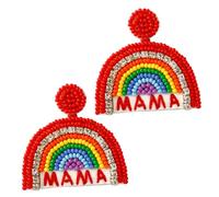 BESPORTBLE Boucles Oreilles Pendantes Perles Tissées Arc Ciel Accessoires Décoratifs Faits Main pour Look Élégant et Original