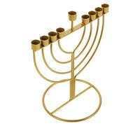 BESPORTBLE Bougeoir de Hanoukka en Alliage Métallique Doré Chandelier Religieux à 9 Branches Porte-Bougie Chauffe-Plat Artistique pour Décoration de Table Festive et Célébration Juive