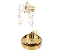 BESPORTBLE Bougeoir Rotatif Acier Inoxydable Doré Décoration Romantique de Table pour Fêtes et Événements Centre de Table Aromathérapie avec Effet Tournant