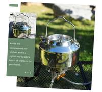BESPORTBLE Bouilloire de Camping Acier Inoxydable Portable avec Poignée Ergonomique Chauffage Rapide pour Voyage Randonnée et Voiture Théière Pratique pour Extérieur et Pique