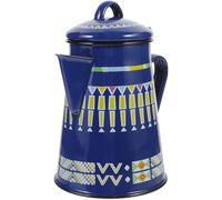 BESPORTBLE Bouilloire Émaillée 12 L Bleu Étoilé Poignée Anti-Brûlure Théière Multifonction pour Cuisson sur Feu Cafetière Portable pour Thé Infusion et Cuisson D’Huile