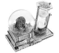 BESPORTBLE Boule à Neige en Résine avec Sablier Lumineux et Musique Décoration de Table de Salon Vintage Ornement Artisanal Créatif pour Bureau et Chambre Décoration Rétro Stable et