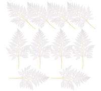 BESPORTBLE Bouquet de 10 Fougères Séchées Naturelles Blanches pour Décoration Intérieure, Plante Ornementale sans Entretien, pour Vase, Mariage et Déco Maison Moderne