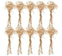 BESPORTBLE Bouquet de Fleurs Séchées Gypsophile 10 Pièces, Fleurs Artificielles Décoratives Couleur Blanc Crème, Hauteur 12 Cm, Décoration Intérieure pour Maison, Mariage et Table à Manger