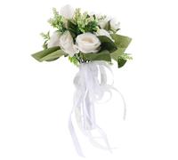 BESPORTBLE Bouquet de Mariage Blanc Artificiel pour Mariée Bouquet Réaliste en Fleurs Synthétiques Accessoire Photo Mariage Décoration Romantique pour Cérémonie 1 Pièce