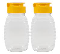 BESPORTBLE Bouteille De Condiments À Presser 2 Pièces 10.2X5.2X4 Cm Flacon Réutilisable Pour Miel Ketchup Sauce Salade Cuisine Facile À Nettoyer Anti-Fuite