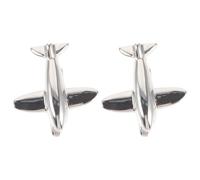 BESPORTBLE Boutons de Manchette Avion Homme en Cuivre Argenté Paire de Boutons de Manchette Décoratifs pour Costume Accessoire Vestimentaire Élégant pour Chemise Formelle Présent Original