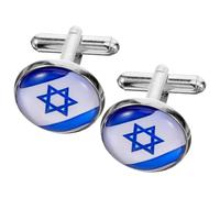 BESPORTBLE Boutons de Manchette en Alliage Drapeau d'Israël, 1 Paire pour Chemise Homme, Accessoire de Costume d'affaires, Style Français, Usage Formel et Quotidien, Finition Résistante et