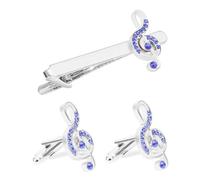 BESPORTBLE Boutons de Manchette Musicaux avec Cristaux et Pince à Cravate pour Homme Élégant pour Chemise de Costume Affaires Accessoires de Mode Raffinés et Durables