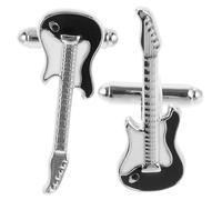 BESPORTBLE Boutons de Manchette pour Homme en Laiton Argenté Guitare Classique, Structure Robuste et Longue Durée, pour Costume et Soirées