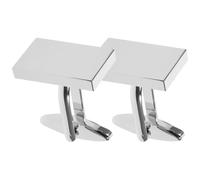 BESPORTBLE Boutons de Manchette pour Hommes en Métal Plaqué Argenté, Forme Rectangulaire Miroir, Dimensions 1,8 X 1,2 Cm, Accessoires Élégants pour Chemise à Poignets, Présent Original