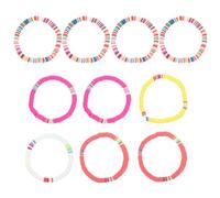 BESPORTBLE Bracelet Corde Élastique Confortable et Résistante Bohème en Pâte Polymère Colorée 6mm Plusieurs styles Lot de 10 Pièces Plage Style Décontracté