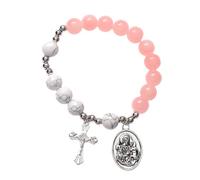 BESPORTBLE Bracelet Croix Perlé Pour Femme Bijoux Religieux Bracelet Chapelet Imperméable Et Confortable