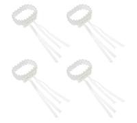 BESPORTBLE Bracelet de Ornement de Poignet Élastique 4 Pièces en Perles Blanches, Accessoires DIY pour Mariée et Demoiselle D’honneur, pour Mariage, Bal de Fin D’année et Enterrement de Vie