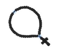 BESPORTBLE Bracelet de Prière Tissé Noir avec Croix Minimaliste Bijou Religieux Polyvalent pour Soutien Spirituel et Protection Accessoire Décoratif Intemporel pour Toutes Occasions