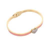BESPORTBLE Bracelet Femme Cœur Minimaliste Acier Inoxydable avec Fermoir Charnière Jonc Léger et Élégant pour Poignet Bijoux Dainty pour Mariage Amitié et Saint-valentin