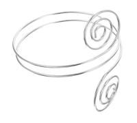 BESPORTBLE Bracelet Manchette Spirale Punk Métal Argenté Résistant Décoloration Pour Femme Brassard Ouvert Géométrique Accessoire Mode Polyvalent Pour Sorties Et Événements