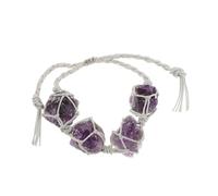 BESPORTBLE Bracelet tissé en pierre brute bracelets en vrac bijoux en pierre naturelle Bijoux mignons bracelets de perles pour femmes Cristal Rugueux Violet,mauve